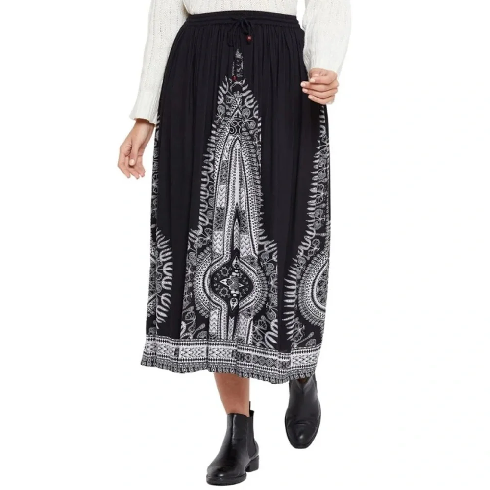 Gypsie Blu Boho A-line Midi Skirt/ size small/ New without tags.